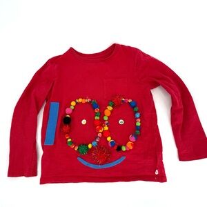 GAP Red Kids Long Sleeve Tee with Colorful Accents